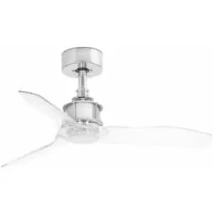 Faro JUST - Chrome, Transparent Ceiling Fan 81cm Smart - Remote Included