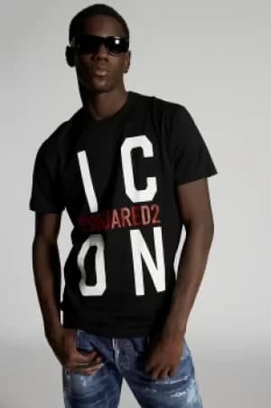 DSQUARED2 Men Short sleeve t-shirt Black Size M 100% Cotton