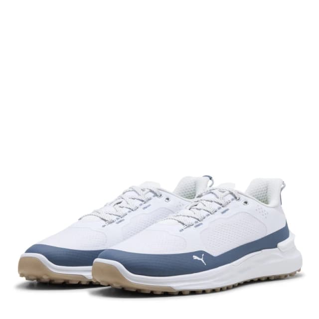 Puma Mens IGNITE Elevate X Spikeless Golf Shoes White-Dark Indi male 11 (46)
