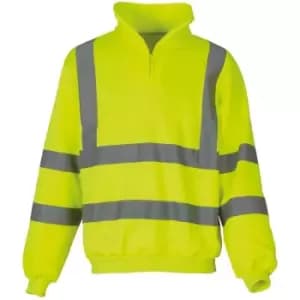 Yoko Mens Hi Vis 1/4 Zip Sweatshirt (Pack of 2) (S) (Yellow) - Yellow
