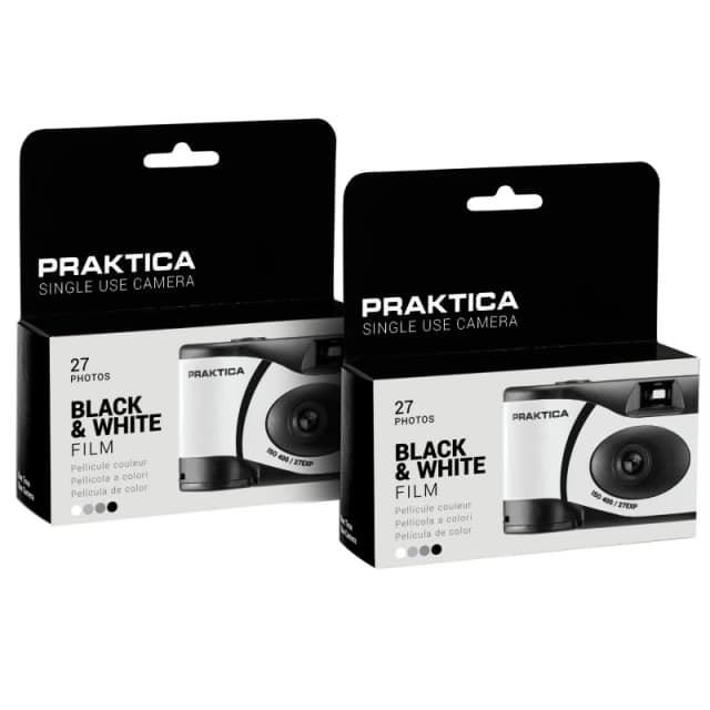 Praktica Praktica Single Use Disposable Black & White Film Camera with Flash - Black (Pack of 2) N21F-BK/WHX2