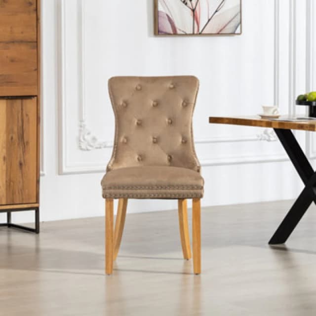 Artemis Home Rodero Velvet Fabric Dining Chairs - Set of 2 in Brown Size: 2 Pack Brown Unisex 2 Pack