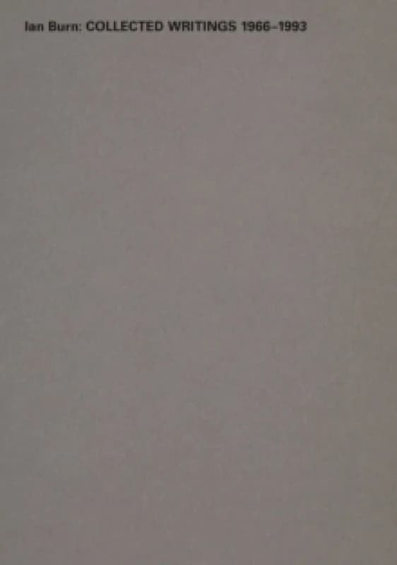 Ian Burn. Paperback. By Ian Burn Books