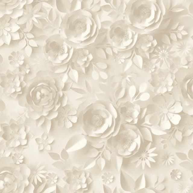 Muriva Cream Floral 3D Effect Embossed Wallpaper