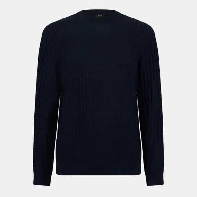 Armani Exchange Mens Crew Neck Jumper Crew Neck Jumpers S Blue 32293718350