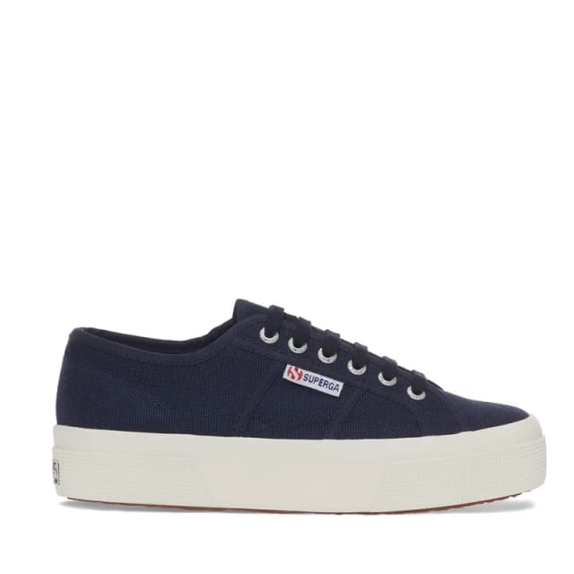 Superga Womens Platform Canvas Trainers Navy F Avorio female 6 (39.5)