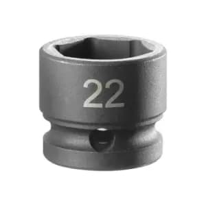 Facom NSS.22A 6-Point Stubby Impact Socket 1/2in Drive 22mm FCMNSS22A