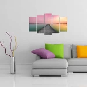 5PMX-117 Multicolor Decorative MDF Painting (5 Pieces)