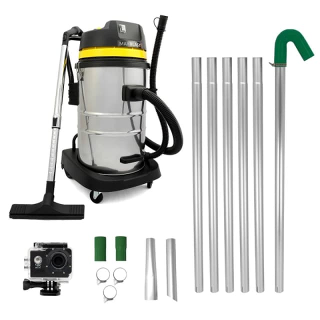 Monstershop 60L Wet & Dry Vacuum, Gutter Vacuum Poles & Camera in Silver Silver Unisex