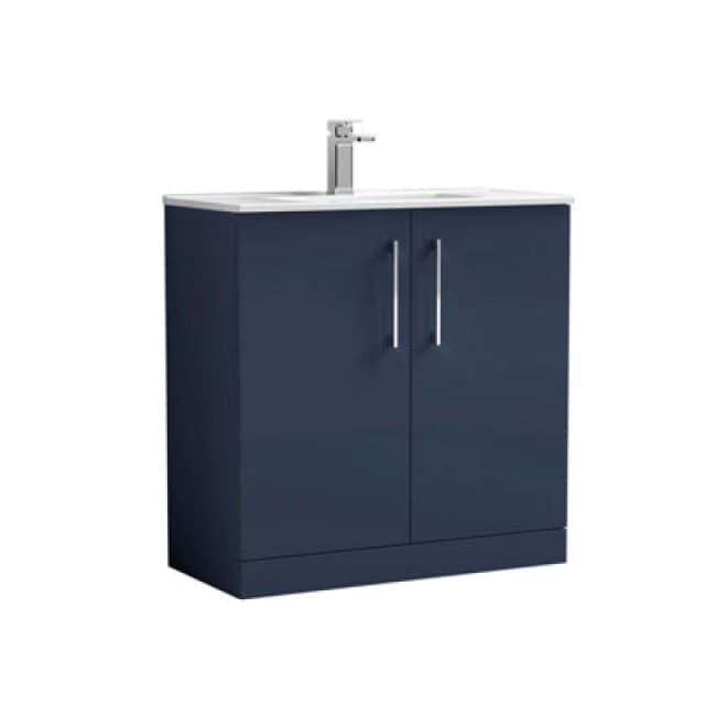 NUIE Nuie - Arno Floor Standing 2-Door Vanity Unit with Basin-2 800mm Wide - Midnight Blue ARN2905B
