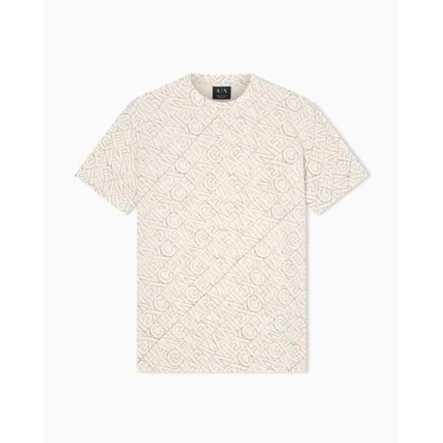 Armani Exchange Mens T-Shirt Ivory multi male S