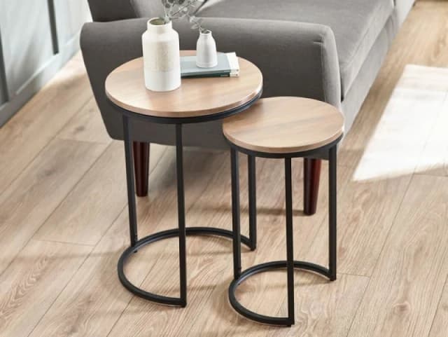 Julian Bowen Tribeca Sonoma Oak Round Nest of Tables