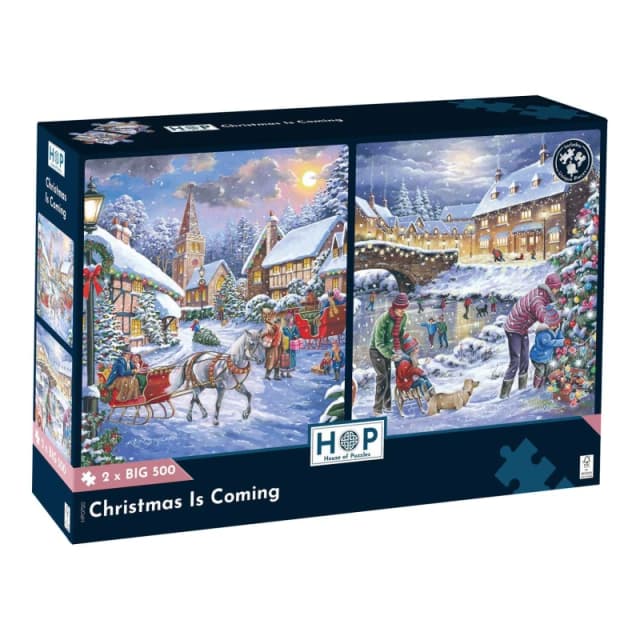 The House Of Puzzles Christmas Is Coming - 2 x BIG 500 Piece Jigsaw Puzzles Multicolor Unisex 500 Piece
