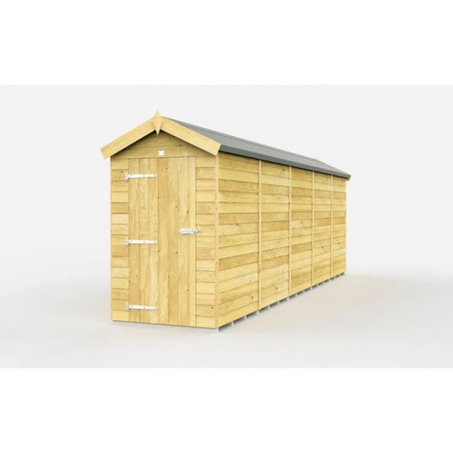 Buttercup Farm 4 x 20 Feet Apex Shed - Single Door W/O Window - L592 x W118 x H217cm in Brown Brown Unisex