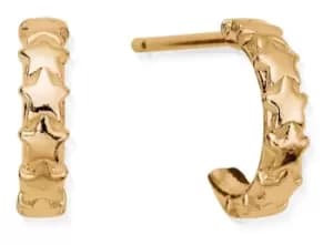 ChloBo GEH3321 Tiny Multi Star Huggie Hoops Gold Plated Jewellery