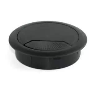 Emuca - pc Computer Desk Plastic Grommet 60mm - Colour Black - Pack of 2