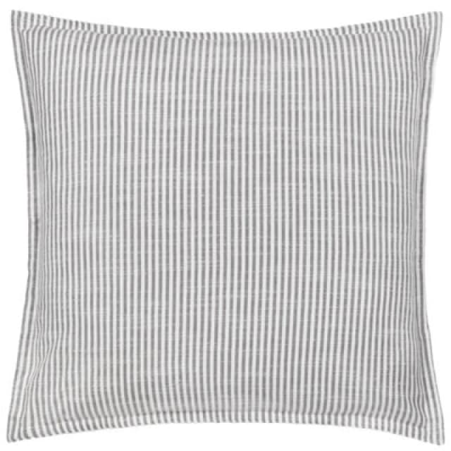 Yard Truro Stripe Reversible 100% Cotton Cushion in Grey Size: 45cm x 45cm Grey Unisex 45cm x 45 cm