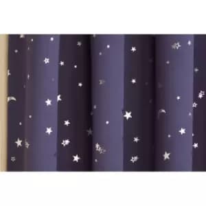 Moonlight Pair of 117x183cm Blackout Curtains, Navy