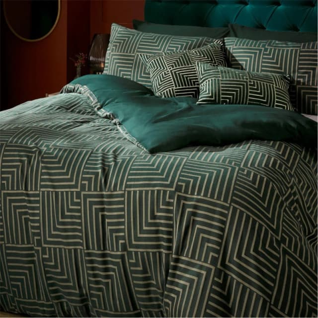Biba Giselle Duvet and Pillowcase Set Emerald unisex Double