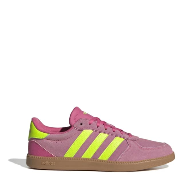 adidas Breaknet Sleek Suede Womens Shoes Pink/Green/Gum female 7 (40.7)