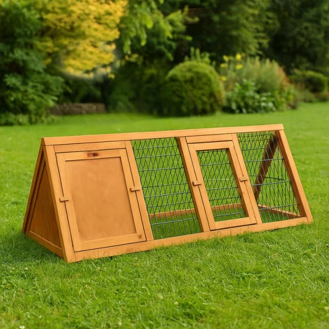 Lassic Pet Vida Triangle Wooden Pet Hutch Large Brown unisex Large