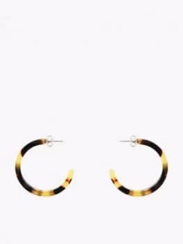 Whistles Tort Resin Hoop Earrings - Brown/Multi