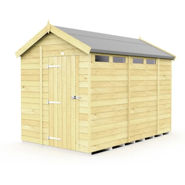 Buttercup Farm 6 x 10 Feet Apex Security Shed - Single Door - L302 x W175 x H217cm in Brown Brown Unisex