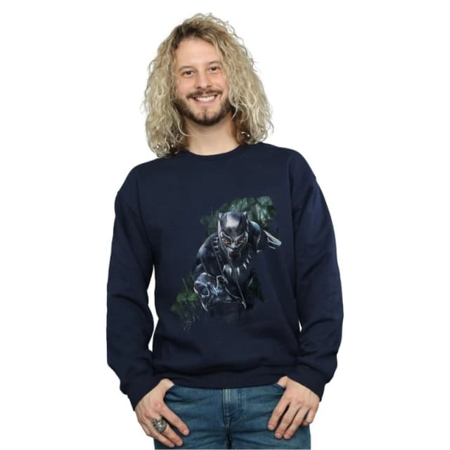 Marvel Marvel Men Black Panther Wild Silhouette Sweatshirt in Navy Size: Small Navy S Male 5057736571156