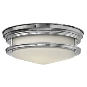 2 Light Bathroom Flush Mount Ceiling Light Polished Chrome, E27