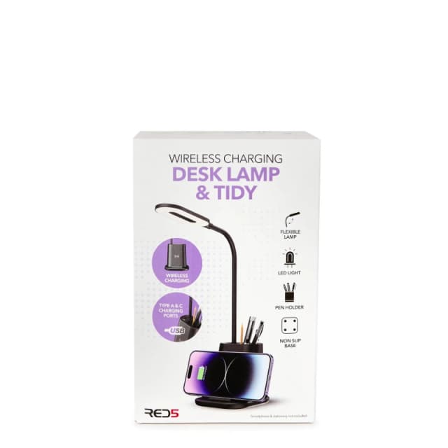 Ingenious Ingenious Wireless Charging Desk Lamp & Tidy - Black One Size