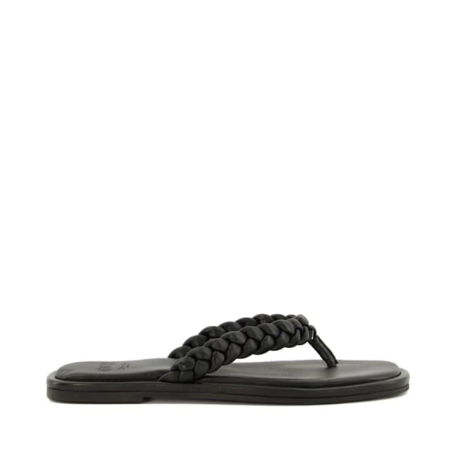Dune London Loxx Plait Toe Post Sandals Black female UK 3