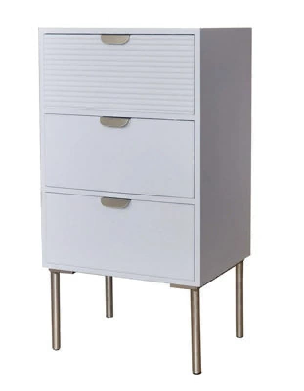 MSL 75cm White Wooden 3 Drawer Chest Of Drawer 9150