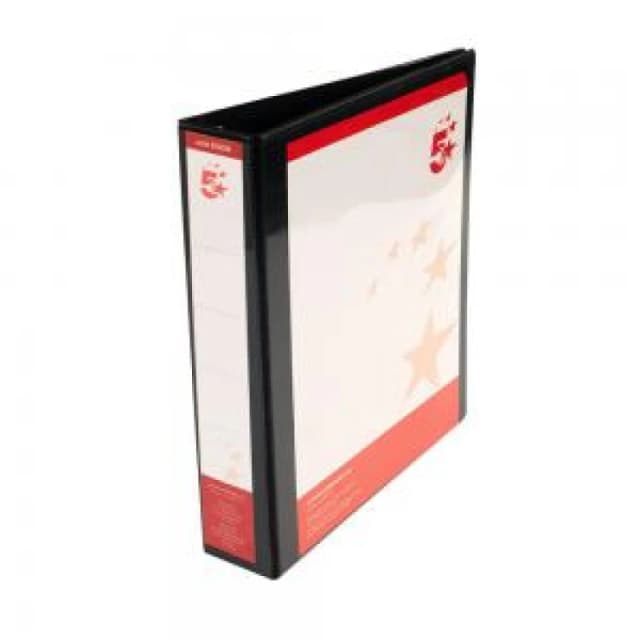 5 Star Office A4 38mm 4D Presentation Ring Binder Black (10 Pack) 933038