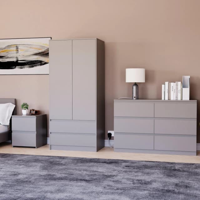 Lassic Vida Designs 3 Piece Denver Bedroom Set 4 Grey unisex One Size