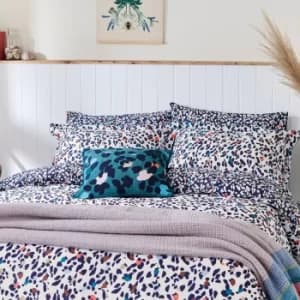 Joules Lynx Leopard Kingsize Duvet Cover Set, Chalk