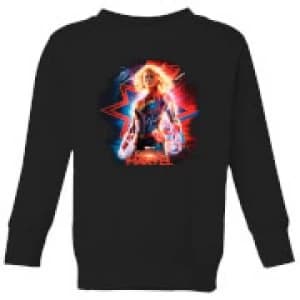 Captain Marvel Poster Kids Sweatshirt - Black - 11-12 Years