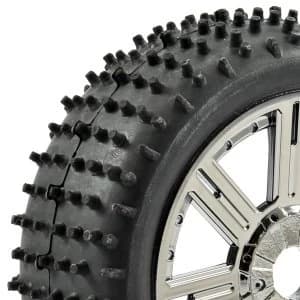 Fastrax 1:8 Lugger Mounted On 8-Spoke Black Chrome (Pr)