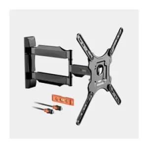 17-55' Tilt & Swivel TV Wall Mount Bracket with Cable Management System 35kg Capacity - Vonhaus