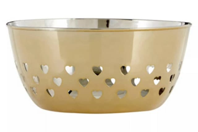 Premier Housewares Hearts Design Bowl Gold