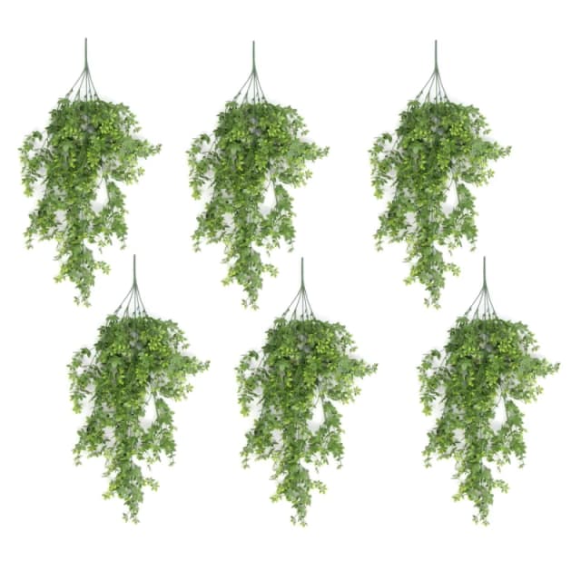 N/A Pack of 6 x Hanging UV and Fire Resistant Artificial Forest Foliage Plant 81cm