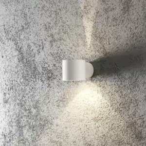 Modena Outdoor Modern Up Down Round Wall Light White, IP44