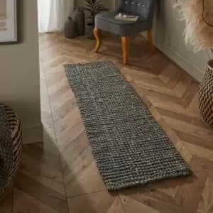 Naturelle Whitefield 45x150cm Grey Handwoven Boucle Runner