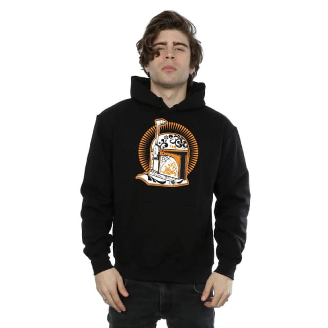 Star Wars Star Wars Men Boba Fett Dia De Los Muertos Hoodie in Black Size: Small Black S Male 5057245907668