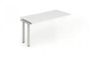 Single Ext Kit Silver Frame Bench Desk 1200 White