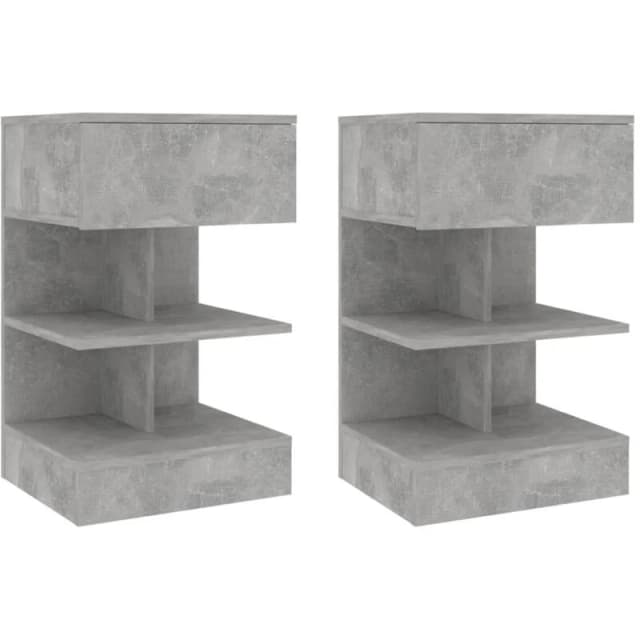 VIDAXL Bedside Cabinets 2 pcs Concrete Grey 40x35x65cm Vidaxl 8720286642542