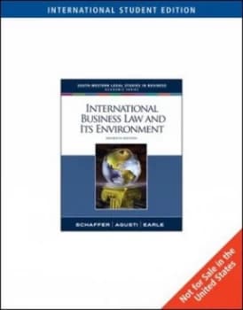 International Business Law and Its Environment by Richard Schaffer Paperback