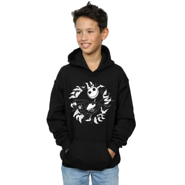 Disney Nightmare Before Christmas Jack Bat Circle Hoodie Black male