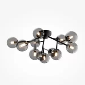 Maytoni Dallas Modern 12 Light Globe Ceiling Light Matt Black Shade, G9