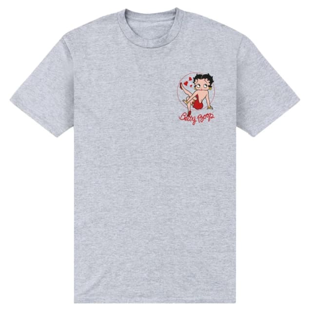 Betty Boop Mens Strike A Pose T-Shirt in Grey Size: Small Grey Male S