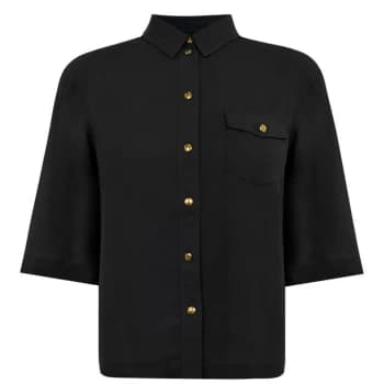Biba Kimono Button Shirt - Black